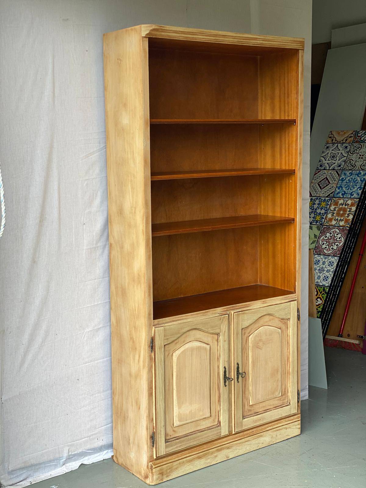 French vintage wooden bookcase