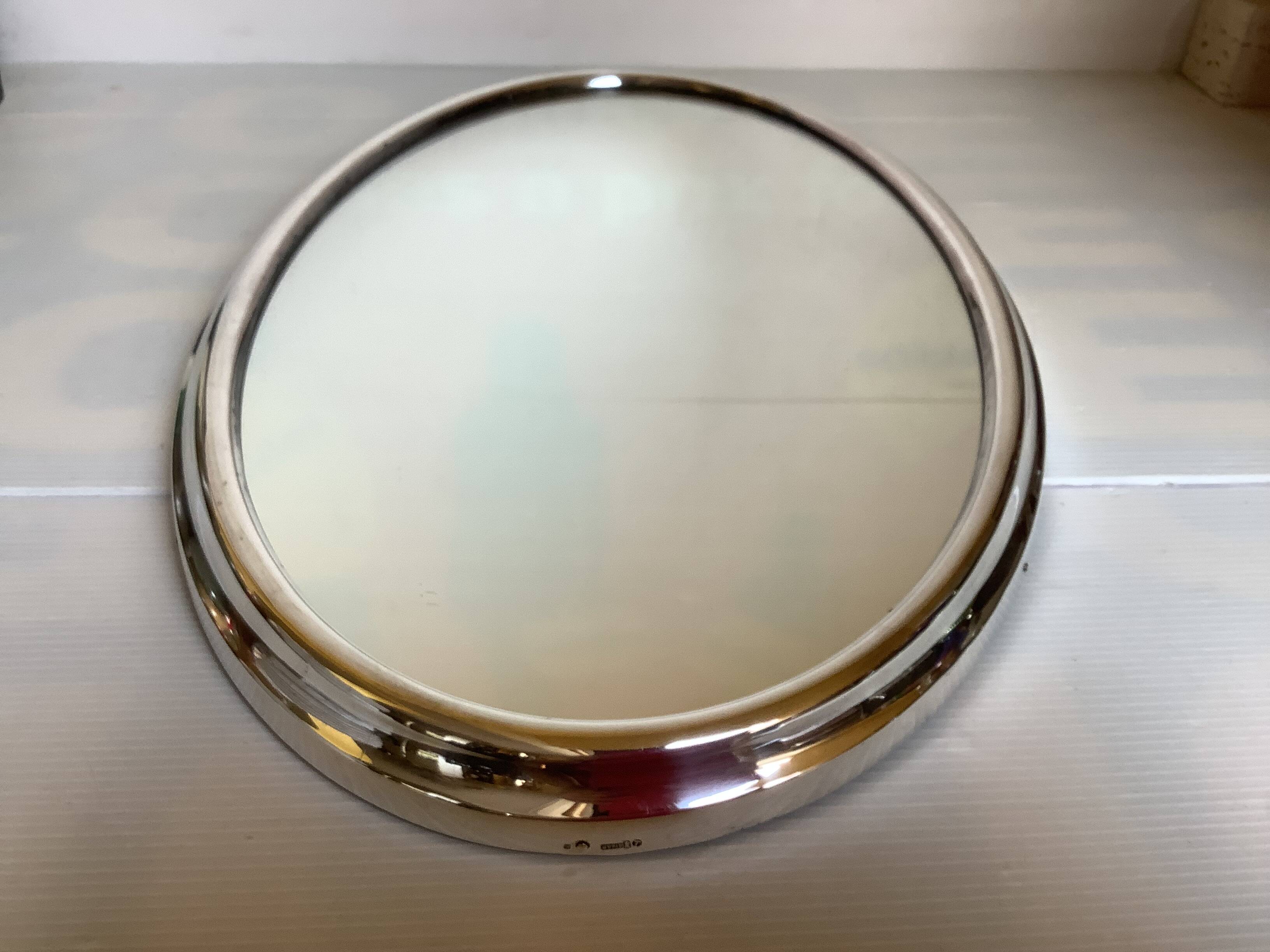Surtout de table miroir centre de table métal argenté Sivar