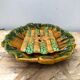 Old asparagus dish vallauris d.m. ceramic green & yellow vintage