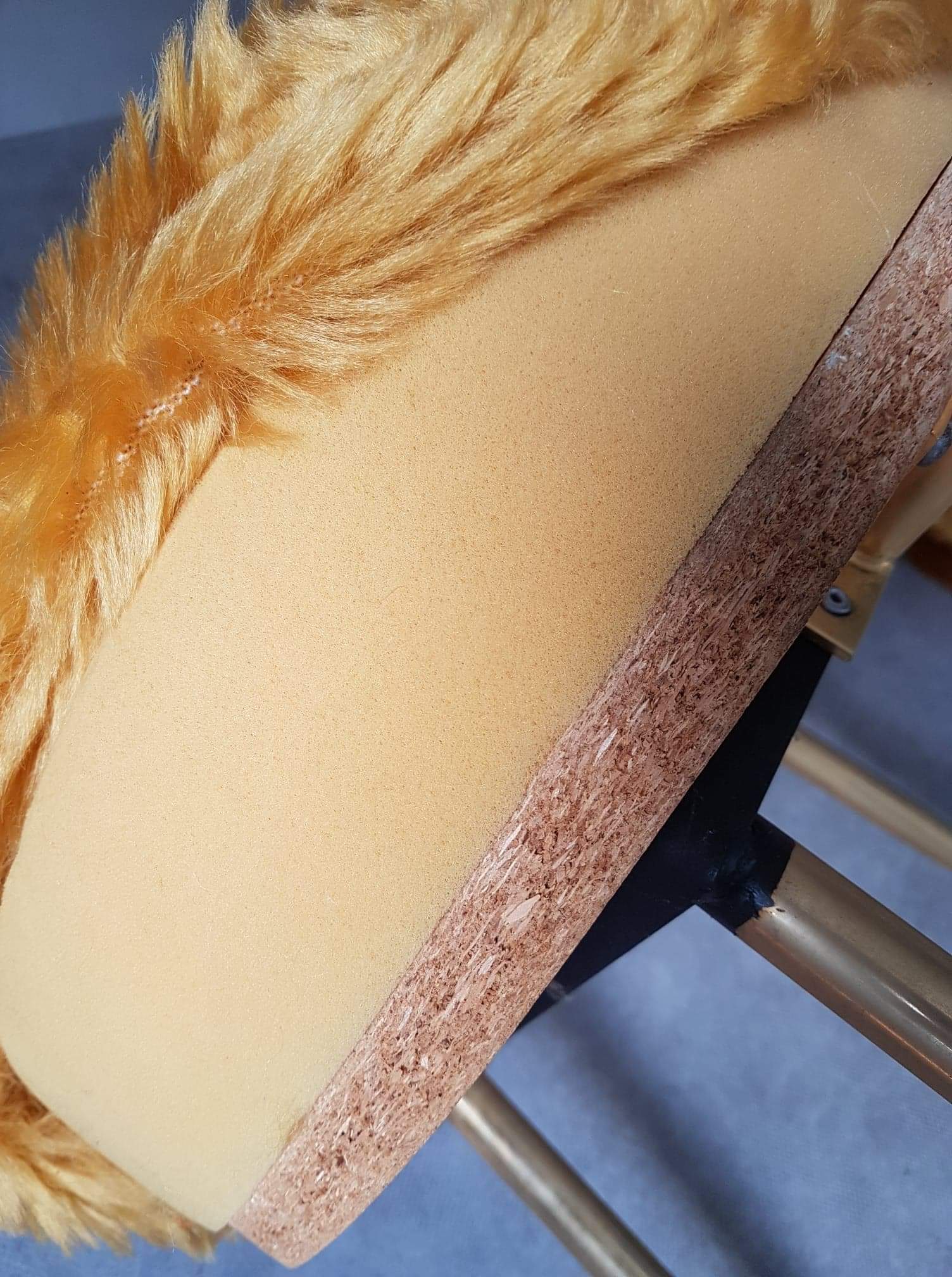 Pair of chairs pelfran mustard synthetic fur