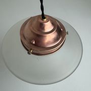 ANTIQUE ART DECO SUSPENSION 1930 FROSTED GLASS