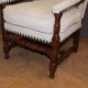 Fauteuil à crémaillère d'époque Louis XIV en noyer