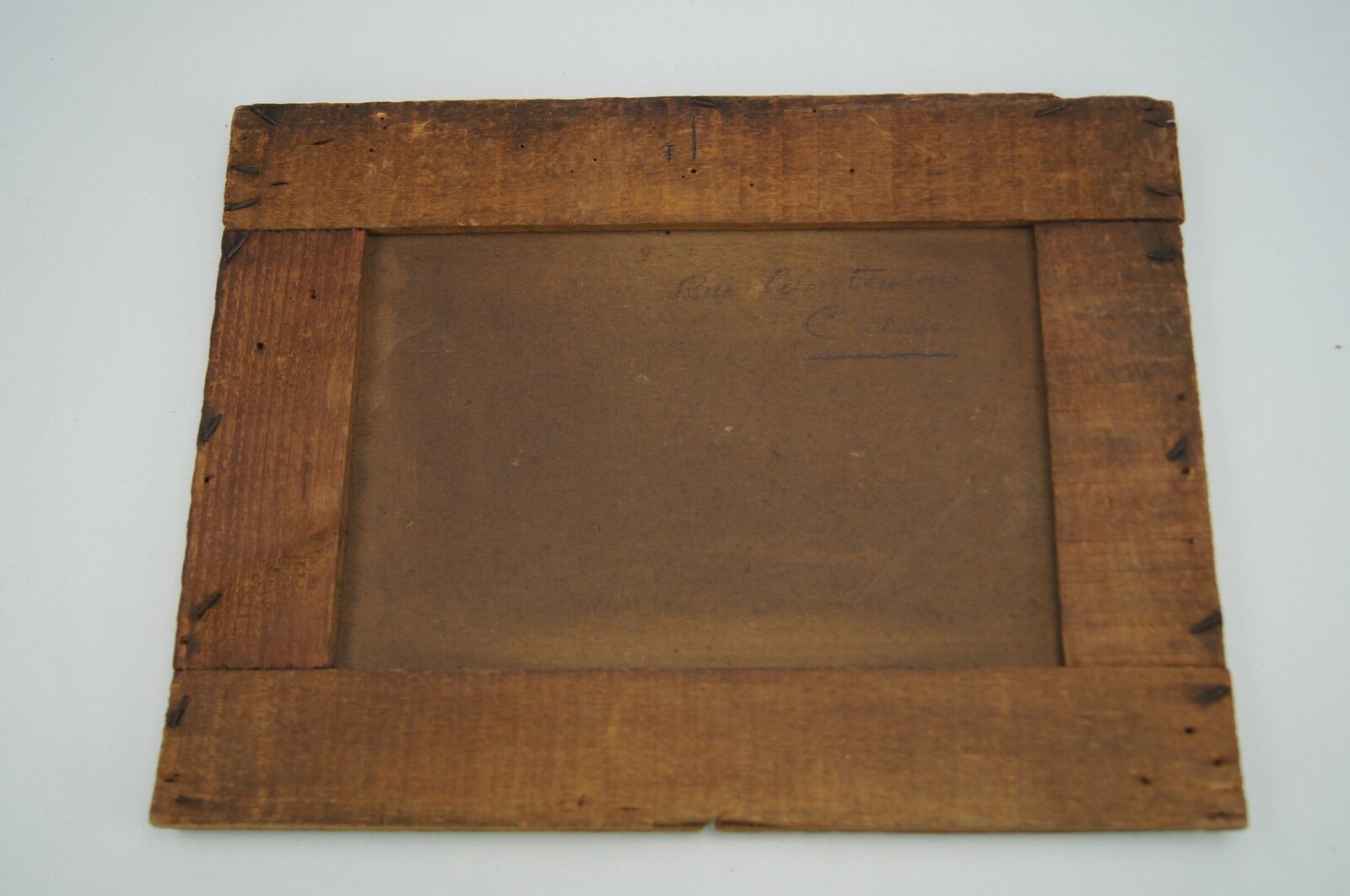 Oil on cardboard "The Street" signed and dated "Gillot 1918"