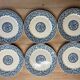 6 flat plates Gien garlands, 1937