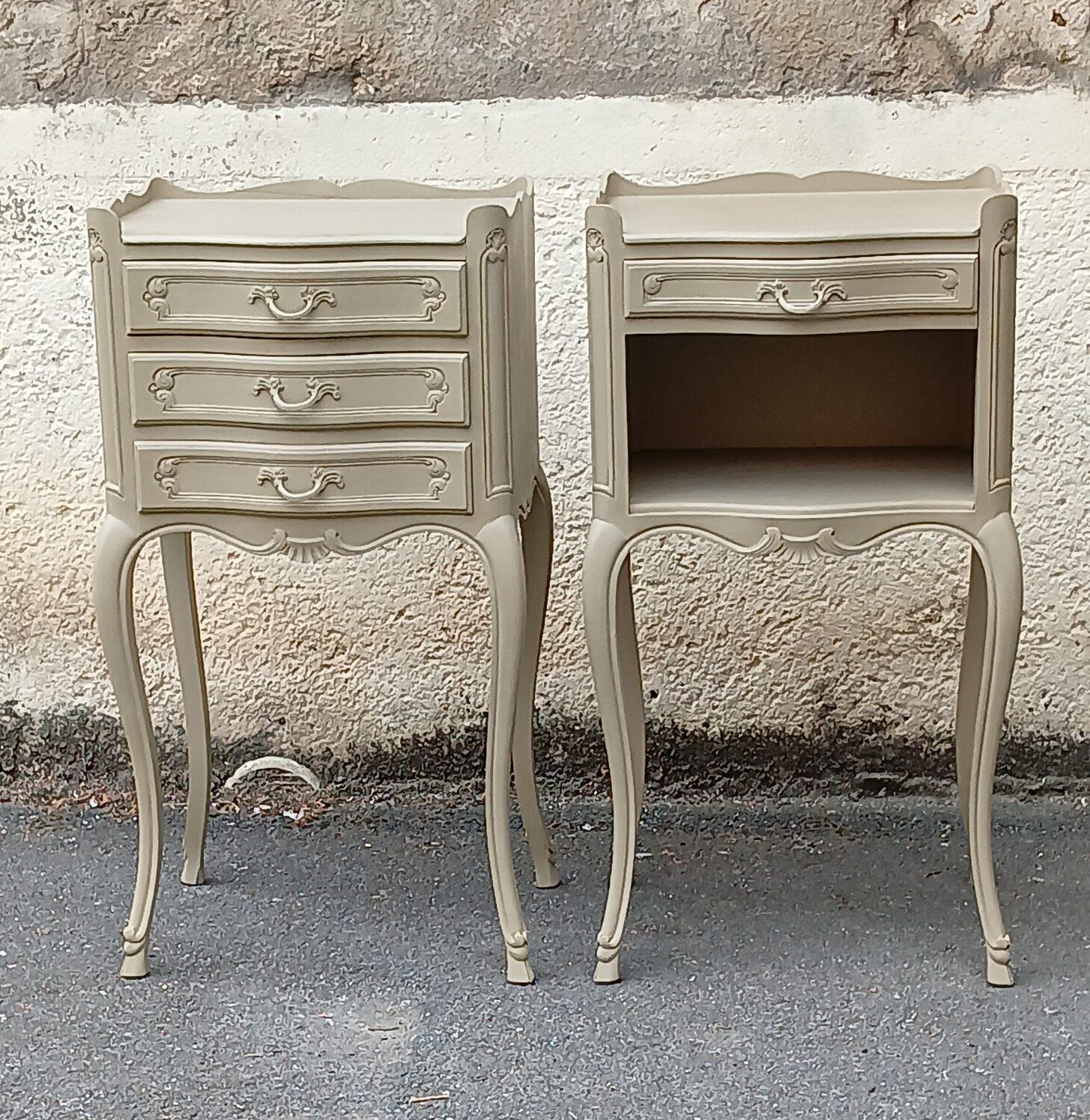 Pair of linen bedside