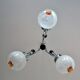 Chrome chandelier 3 glass balls from the 70s 80s