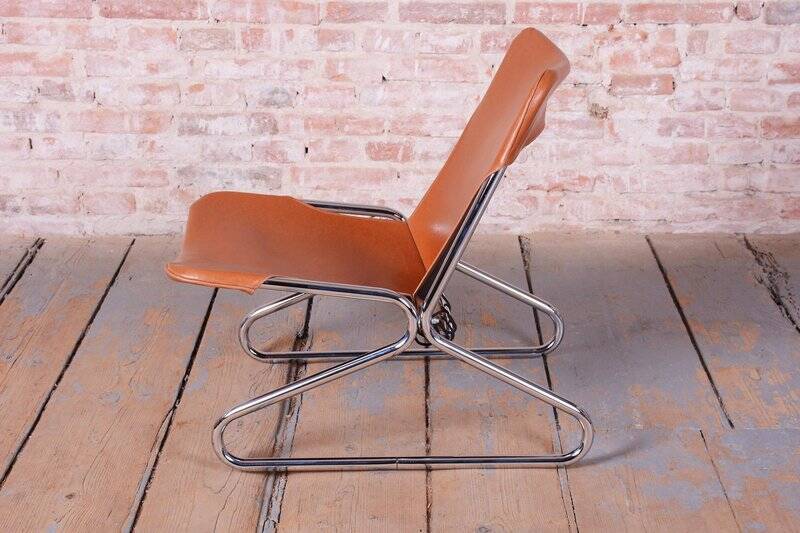 German Bauhaus Armchair in Leather by Lusch and Co West, 1970s