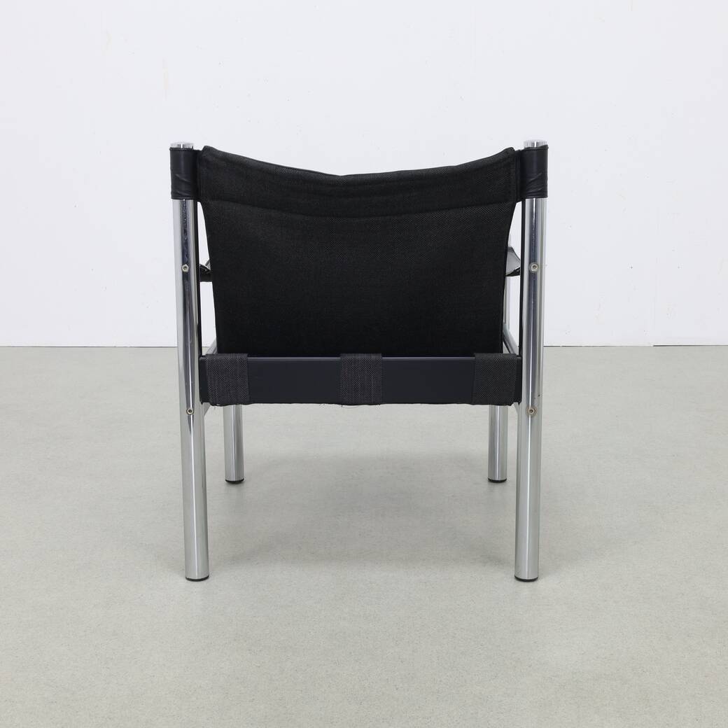 Lounge Chair in Leather and Chrome by Johanson Design Sweden, 1970s
