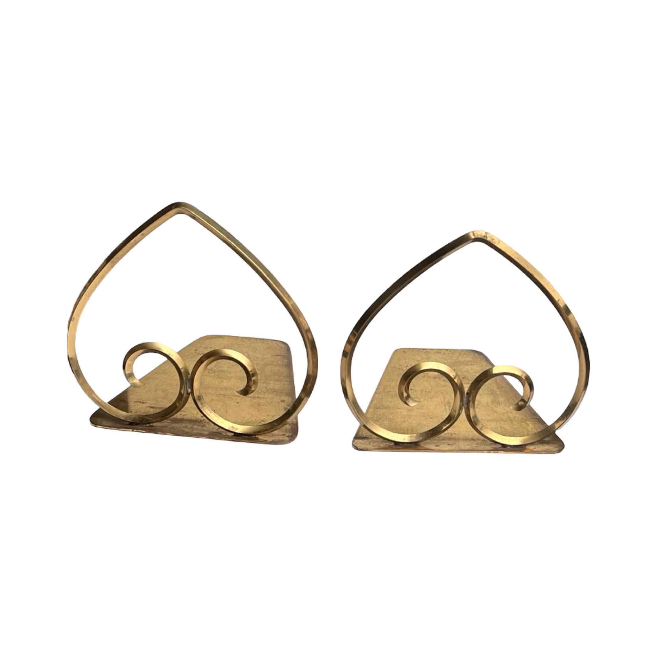 Serre-livres en laiton de style Hollywood Regency, Belgique, années 1970