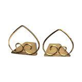 Serre-livres en laiton de style Hollywood Regency, Belgique, années 1970