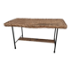Table basse osier tressé et métal 1960