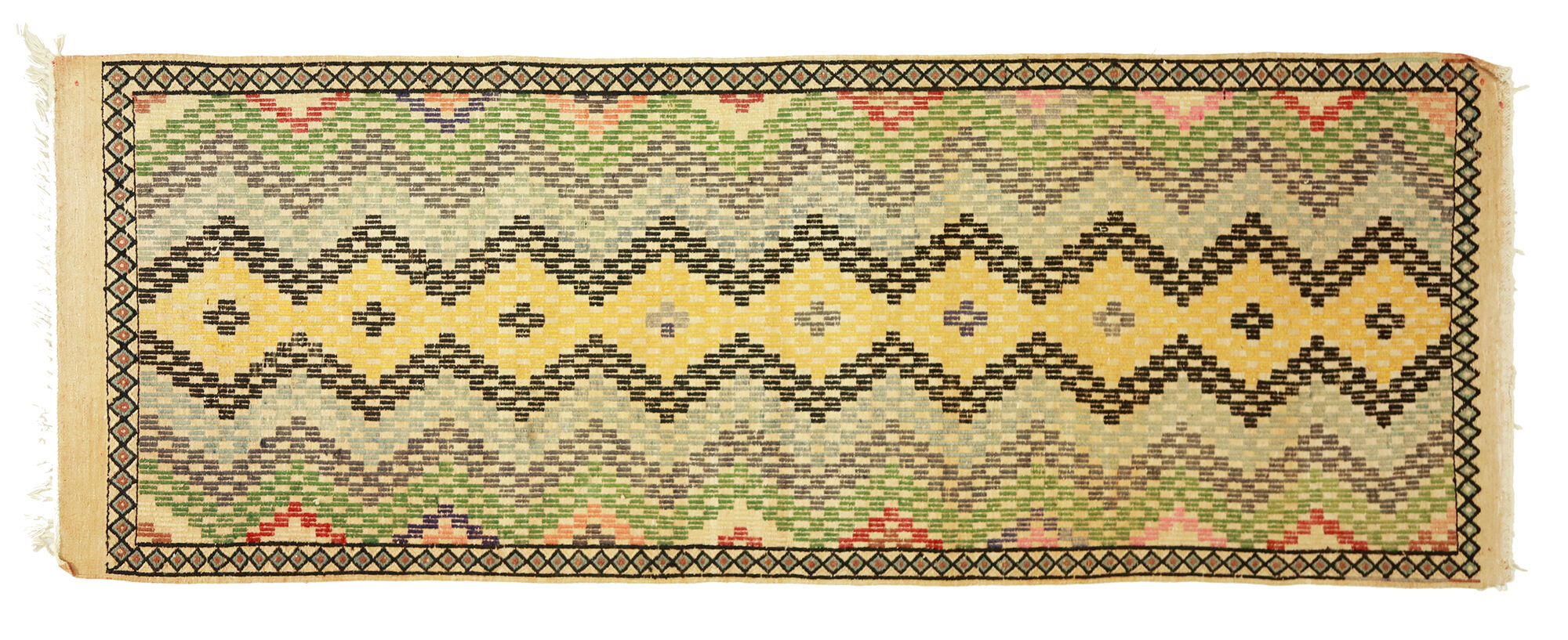 Anatolian handmade kilim rug 285 cm x 102 cm