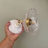 Vintage chiseled glass lampshade wall light - tableware collection -