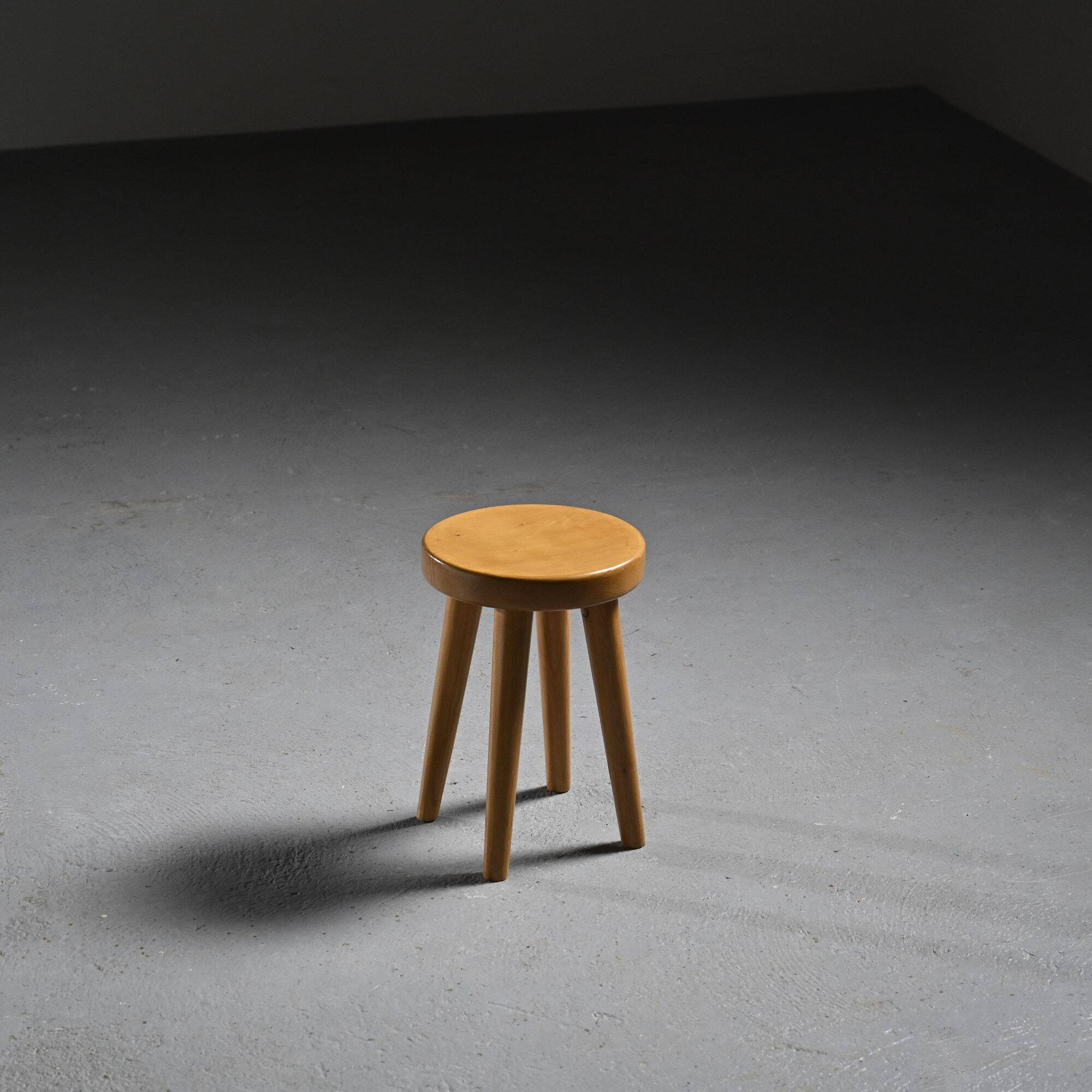 Pine stool by René Martin, 1960s design