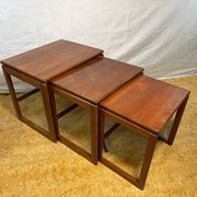 Mid-Century Retro Vintage Teak Nest of Tables 1960  Scandinavian-Inspired •