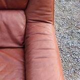 Pair of armchairs and De Sede sofa in cognac leather from the 70s/80s
