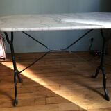 Oval marble bistro table