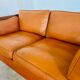 Canapé vintage danois des années 60 en cuir cognac pour 2 personnes.