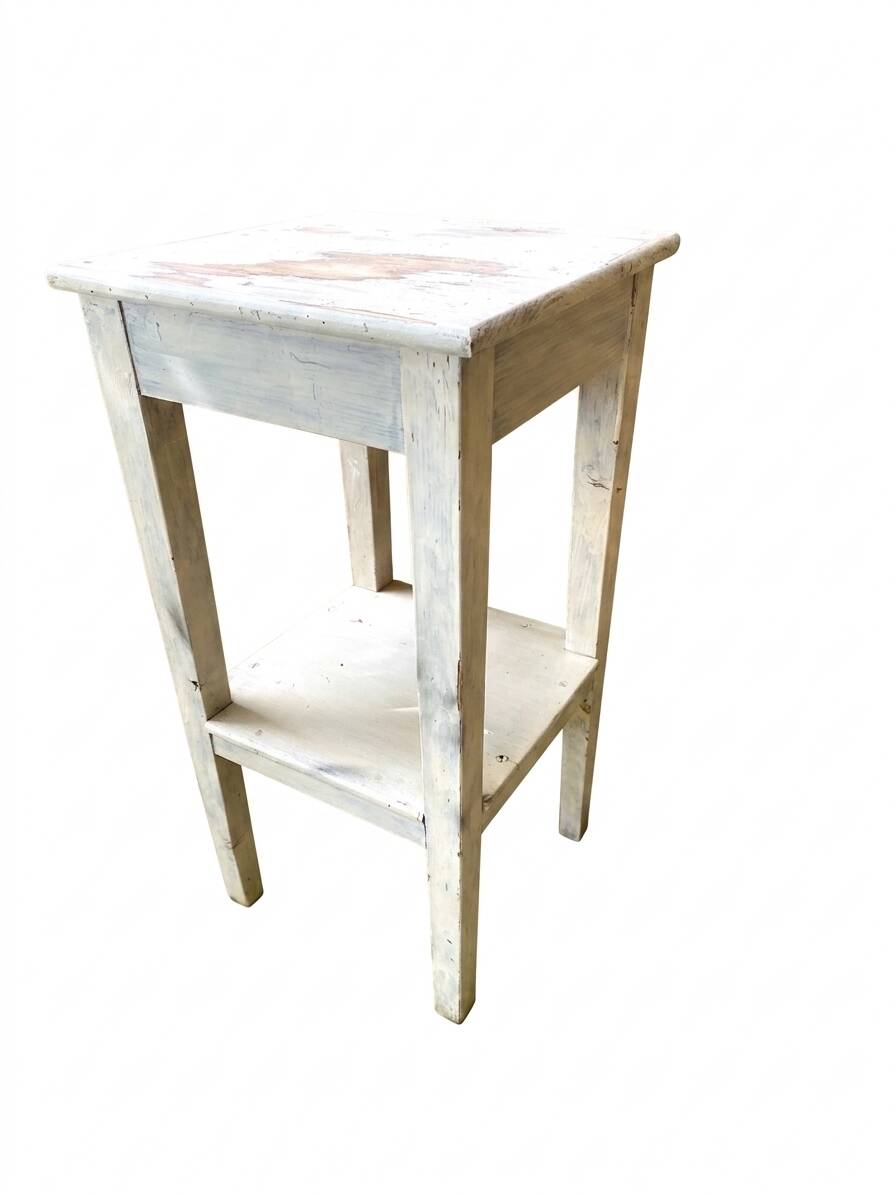 Antique patinated wooden side table