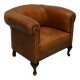 Fauteuil Club Vintage en Cuir Couleur Cognac, Pays-Bas