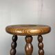Midcentury bobbin wood turned stool, Charles Dudouyt style, France, 1950s