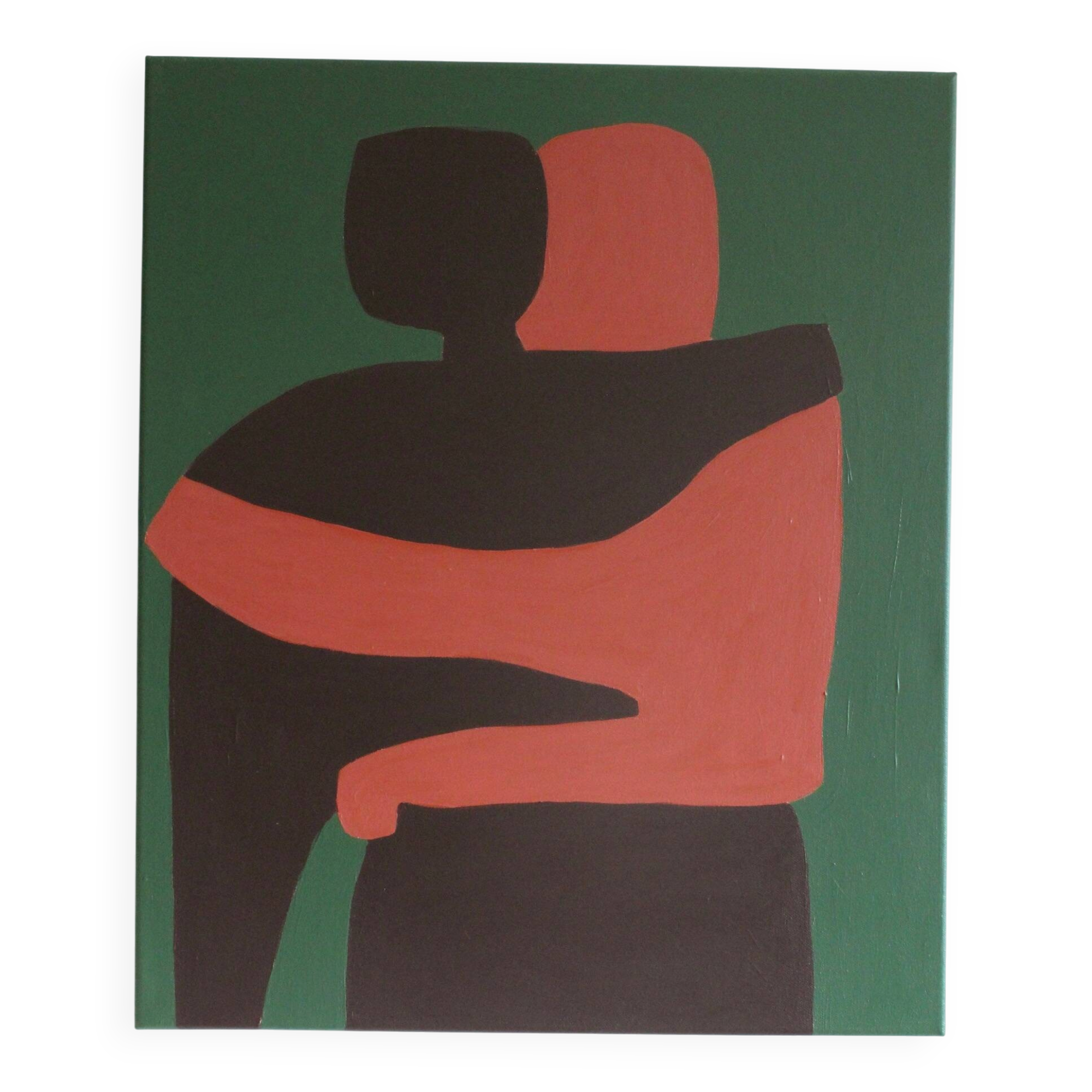 Toile couple minimaliste "Can i hold you" signée