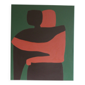 Minimalist couple canvas "Can I hold you" signed