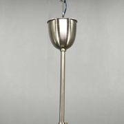 Pair of 1930s Czech Art Deco Opaline Glass and Chrome Pendant Lights