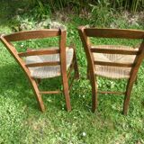 2 old Provençal-style straw chairs