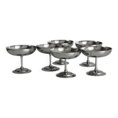 8 shiny stainless steel ice cream cups