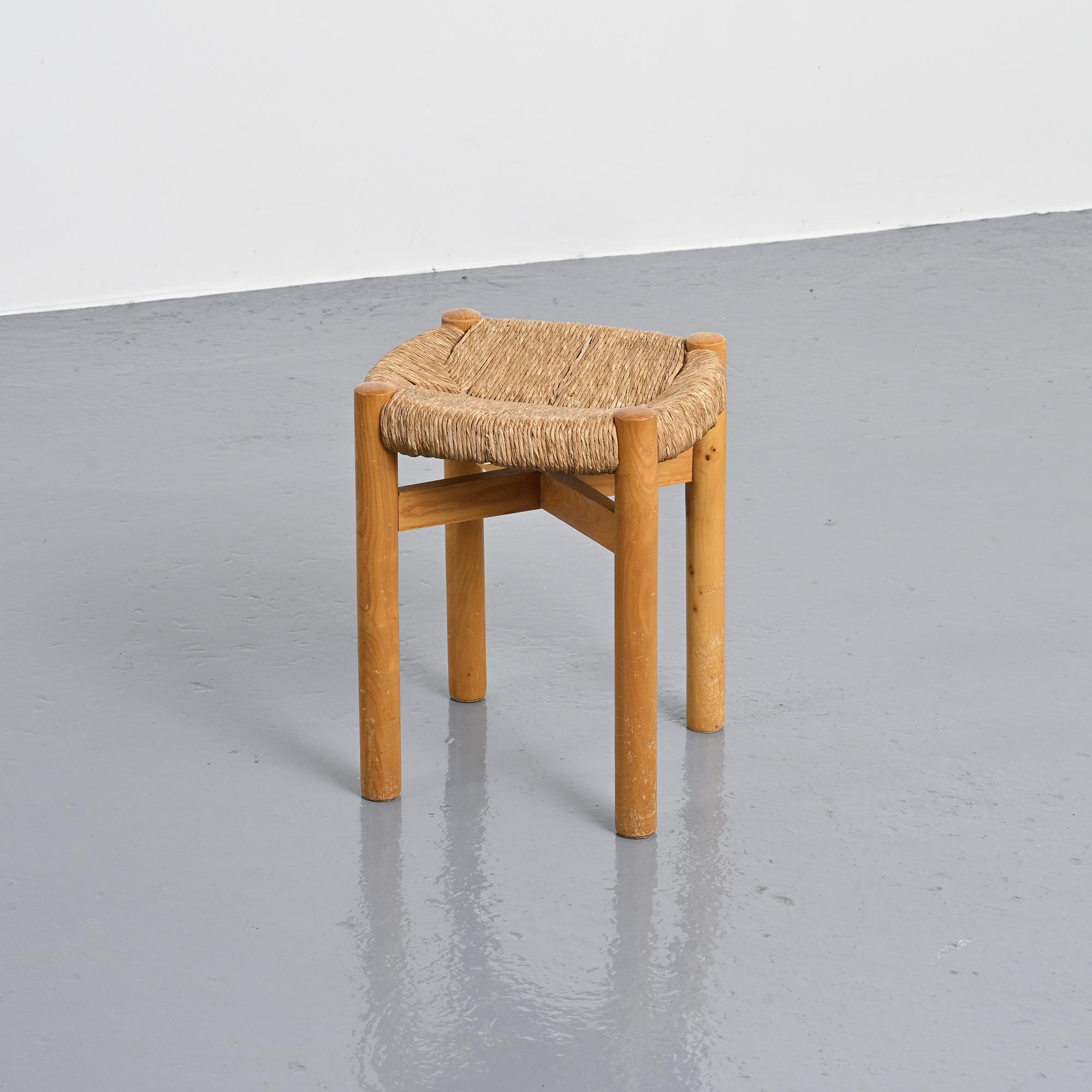 Early Méribel stool by Charlotte Perriand, circa 1955