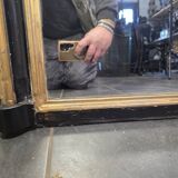 Napoleon III mirror from the 19th century with gold leaf, 190cm H