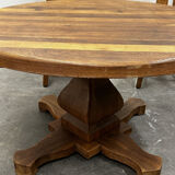 Rare majestic Depuydt brutalist oak dining set/chairs/table– Belgium, 1970s