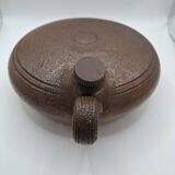 Stoneware hot water bottle, bed warmer, or round, flat bottle