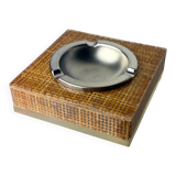 Christian Dior style lucite & rattan ashtray, 1970s