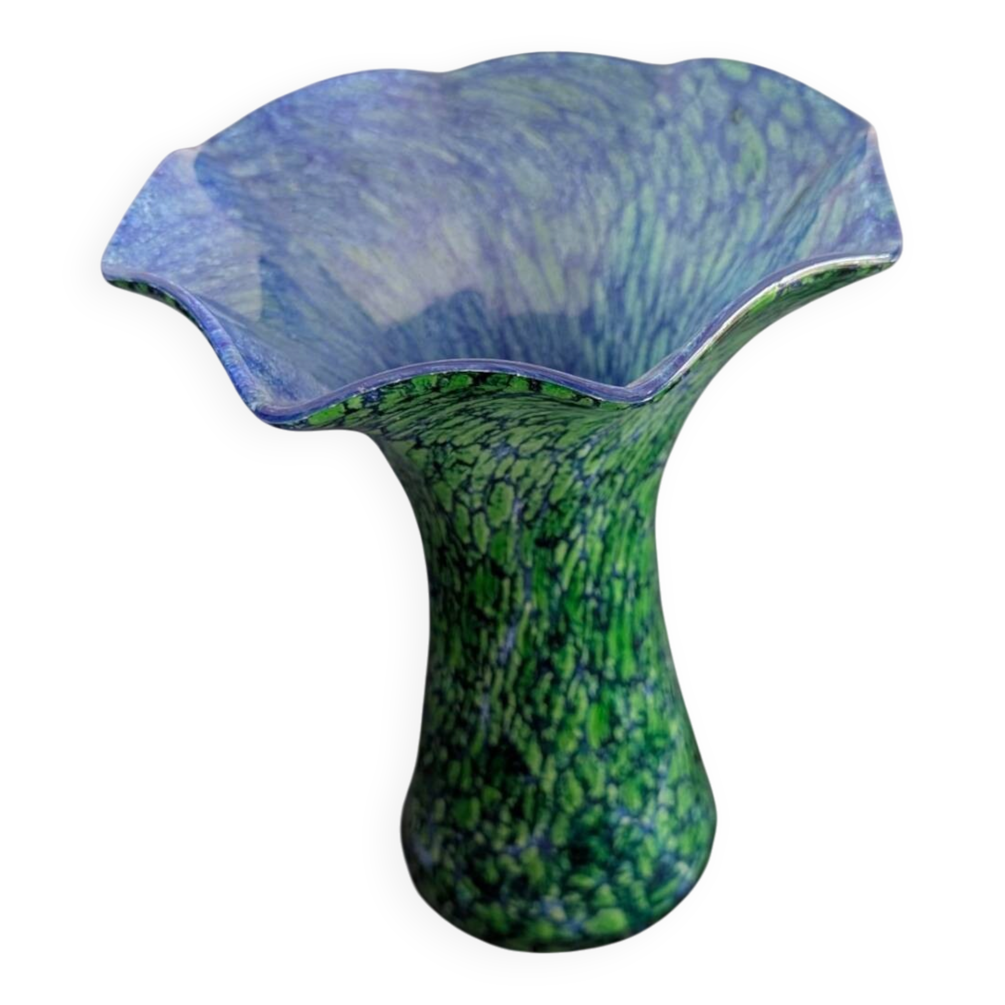 Grand vase en verre soufflé style La Rochère – 30 cm