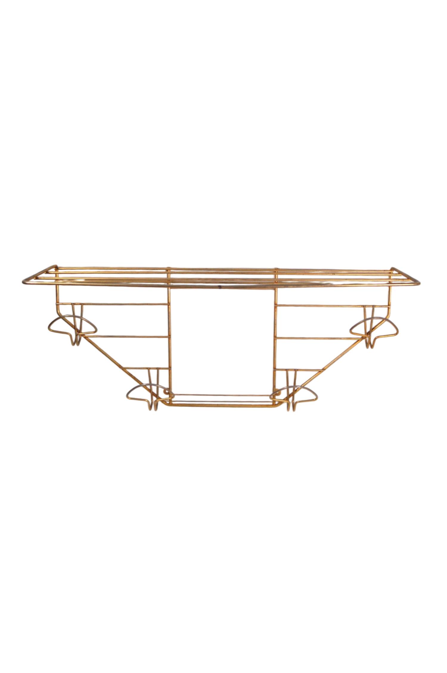 Golden wall coat rack