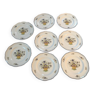 Set of 8 Voeux Delft Saint Amand plates