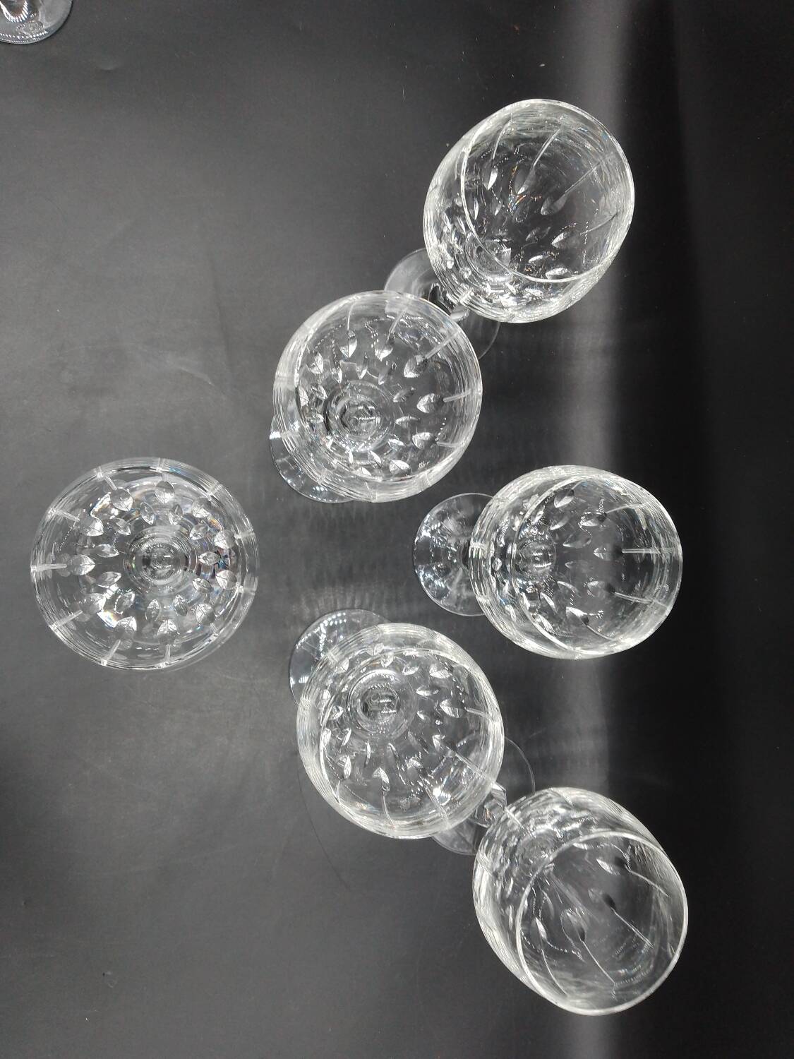 6 Water Glasses in Lorraine Cut Crystal LEMBERG model NORA H 19 cm
