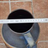 Large Bay Keramik vase in blue and ochre ceramic – West Germany, 47 cm