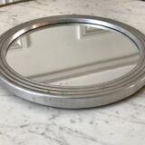 Silver round mirror top 50s