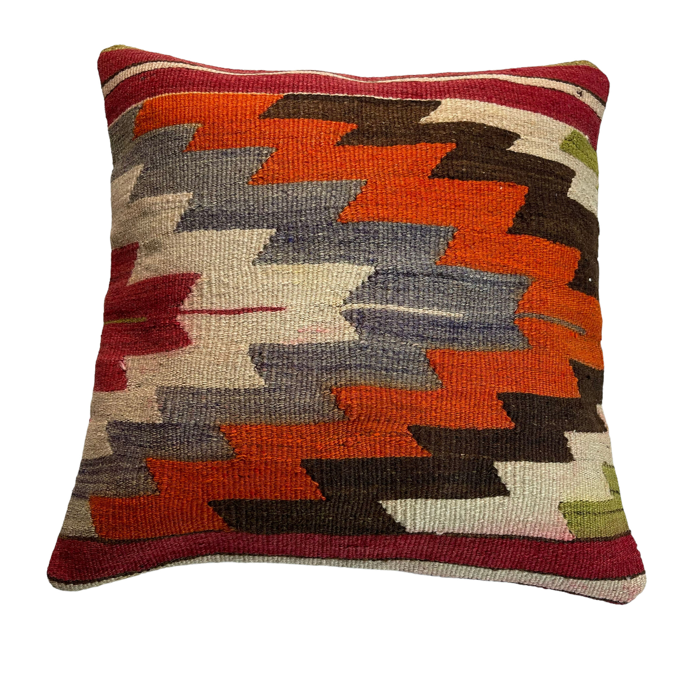 Vintage turkish kilim cushion cover 40 x 40 cm