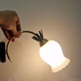 Duo of opaline brass wall lamps black or white finish of your choice