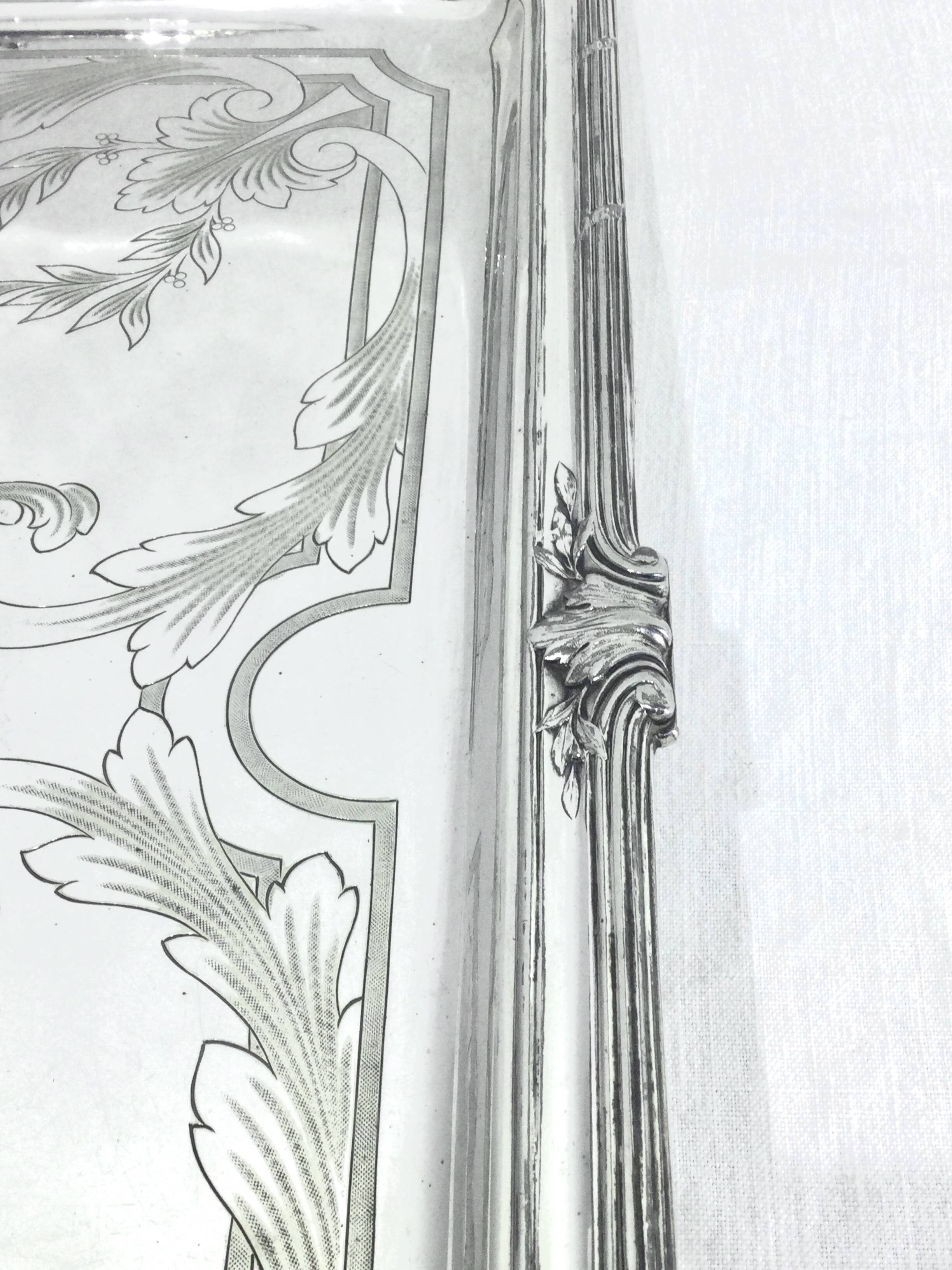 Gallia - Silver metal serving tray