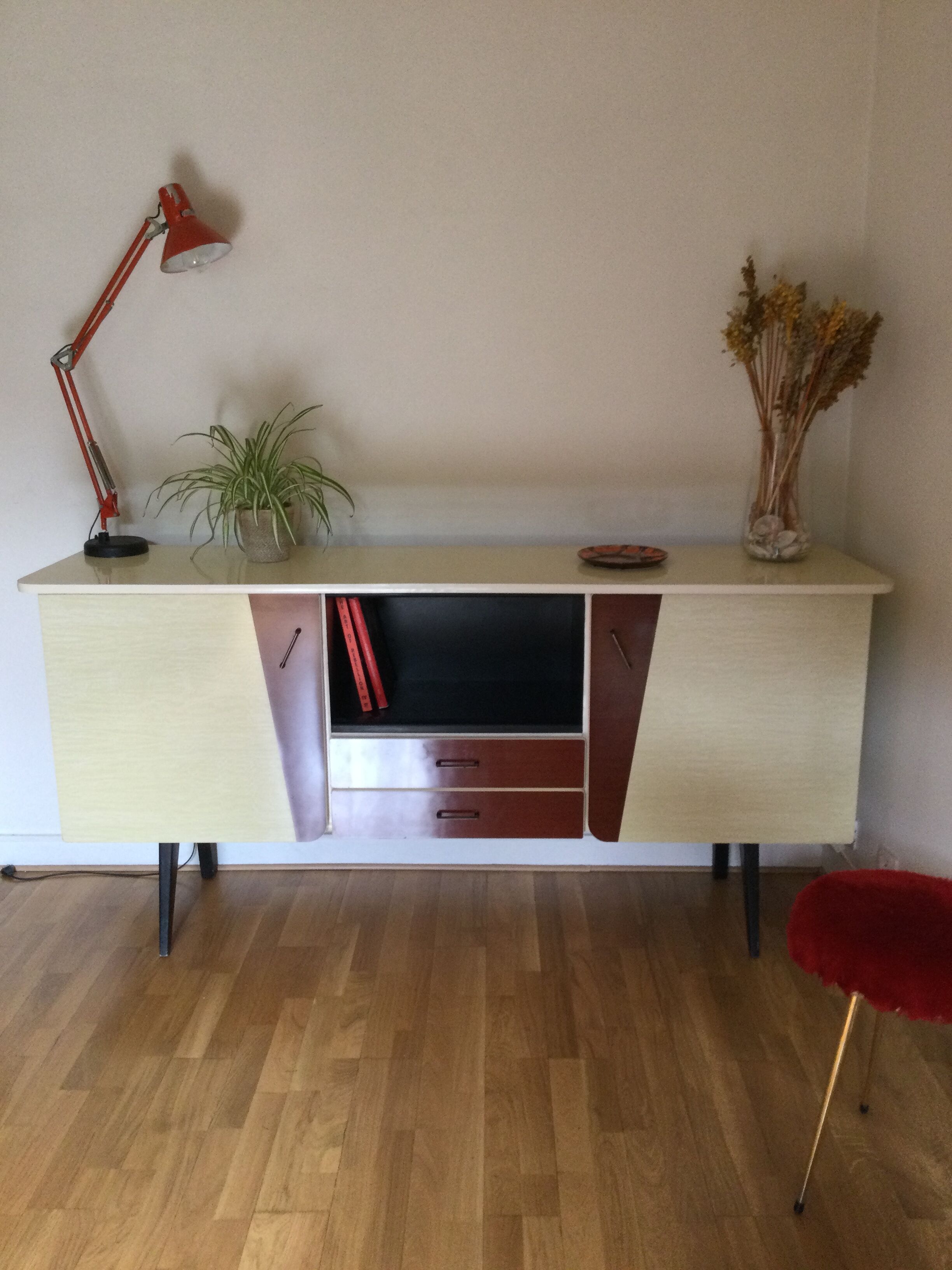 Enfilade vintage bois et formica