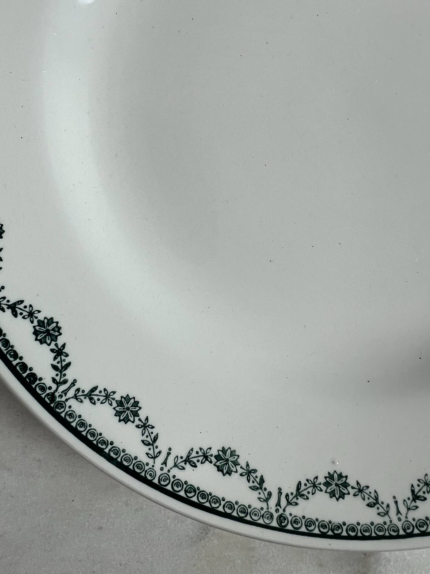 Set of 12 flat plates in Saint Amand earthenware, 22.5cm.