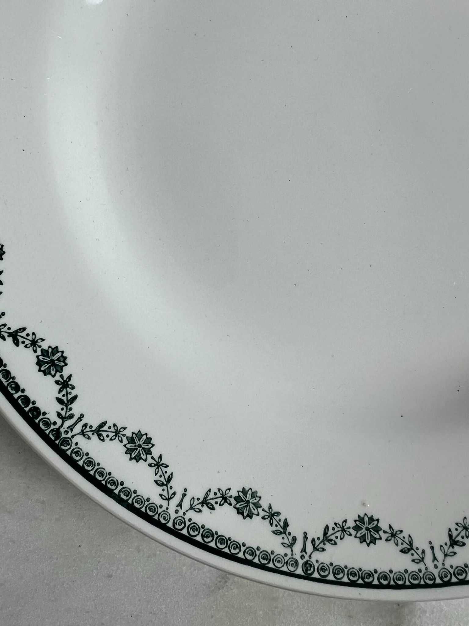 12 assiettes plates en faïence de Saint Amand