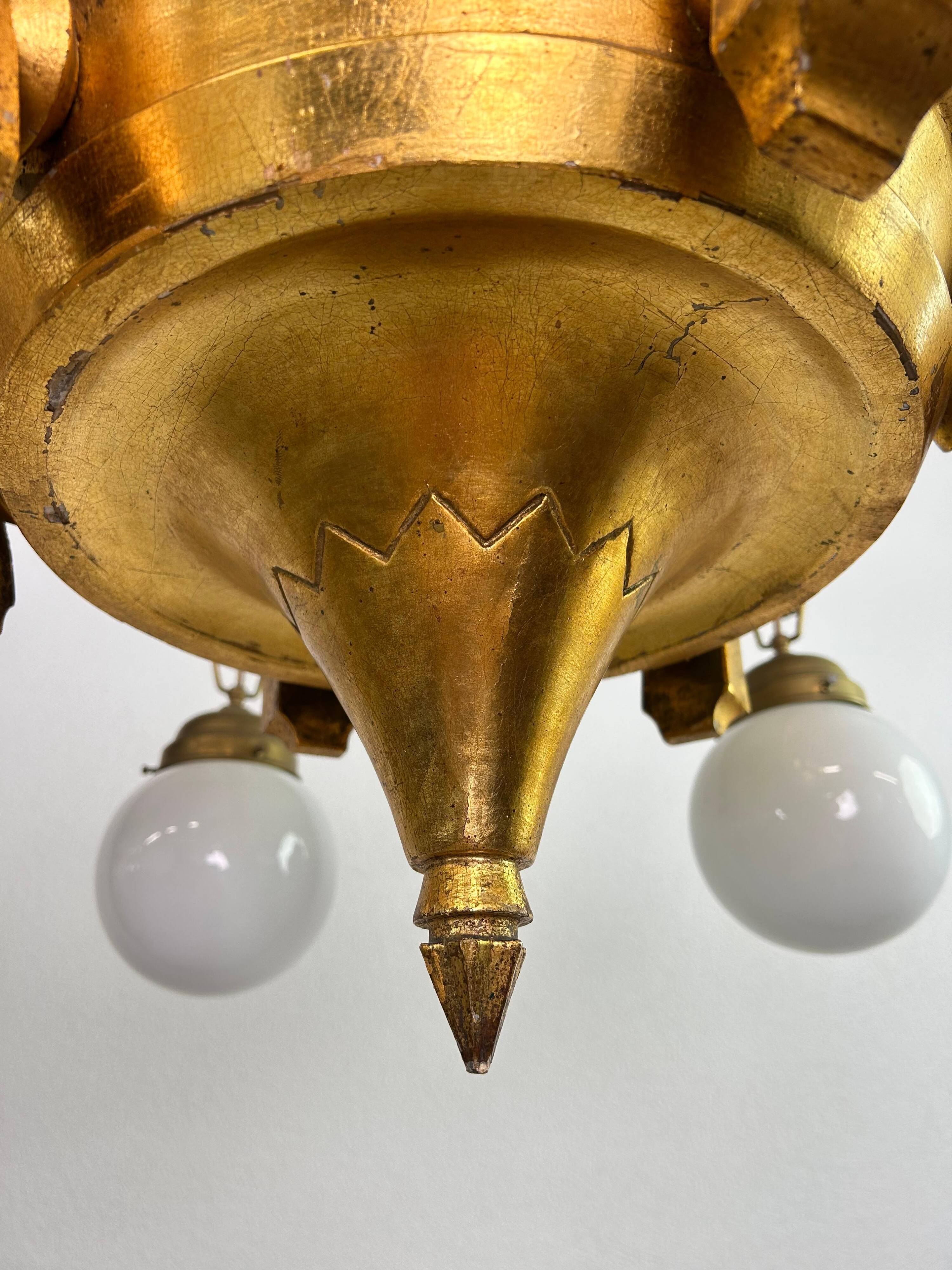Grands lustres art déco dans le style de Dagobert Peche