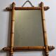 Miroir en bois tourné à l'imitation du bambou, des années 40-50, 42 x 49 cm