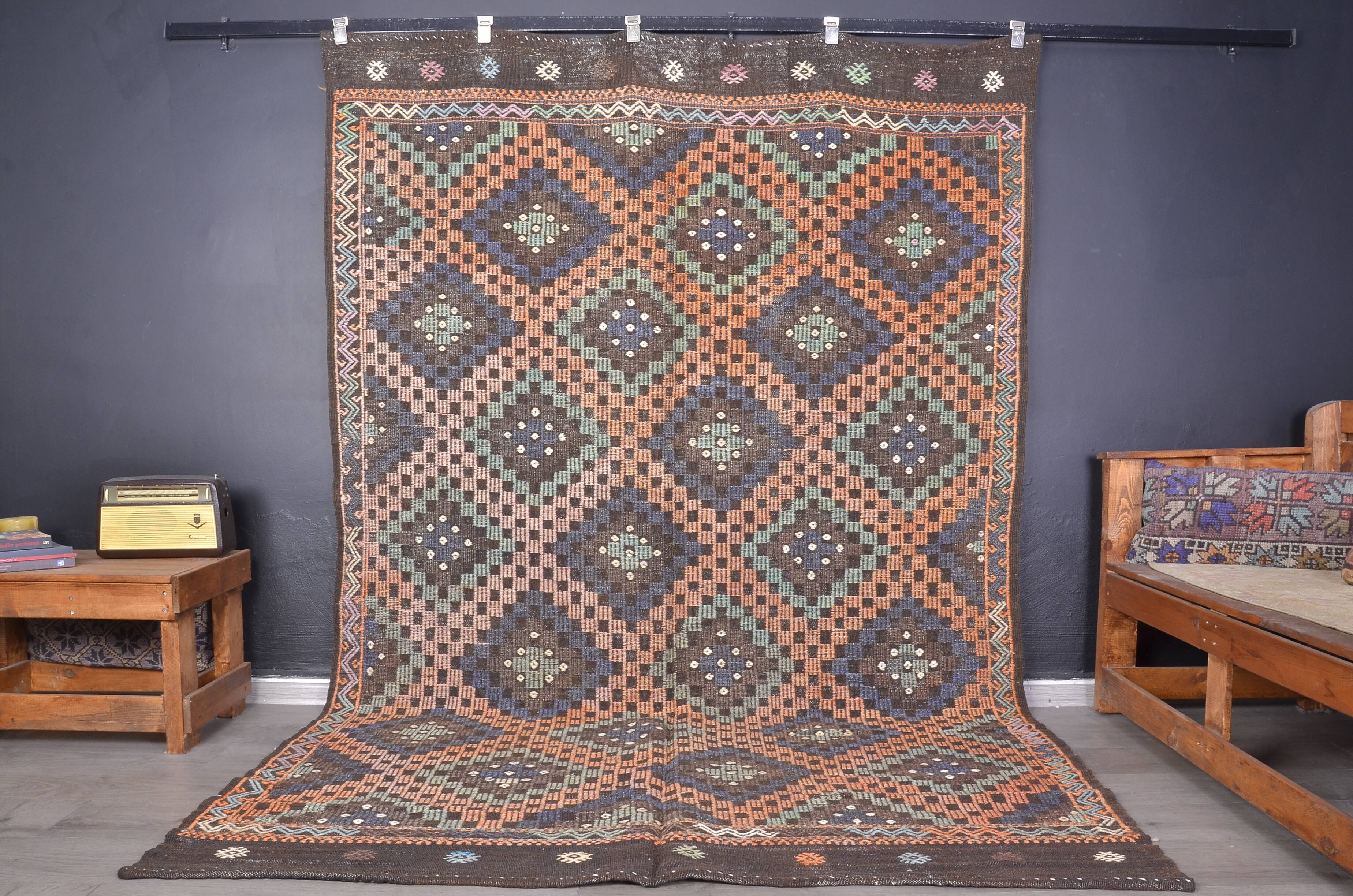Oushak Vintage Handwoven Kilim Rug sku1861